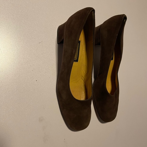 Coach women’s brown suede shoes made in Italy size 7.5 B Heel shoes Mules - Picture 11 of 13